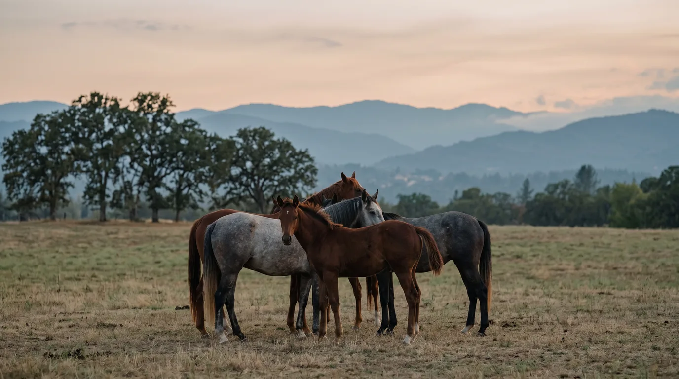 Chevaux en liberté, Sermet Quarter Horses, Isère